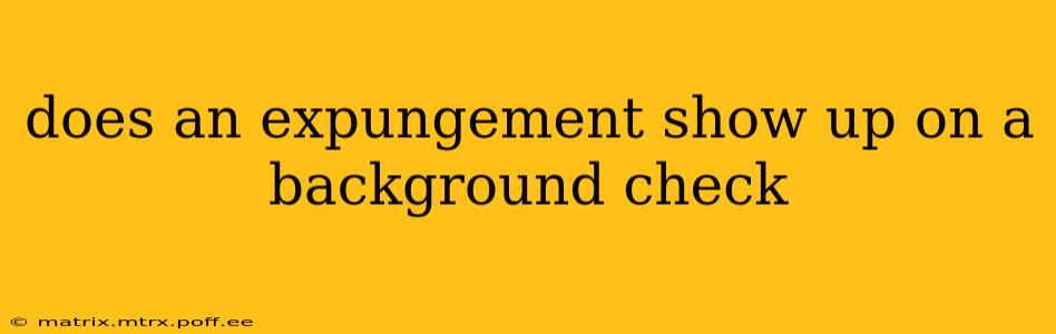 does an expungement show up on a background check