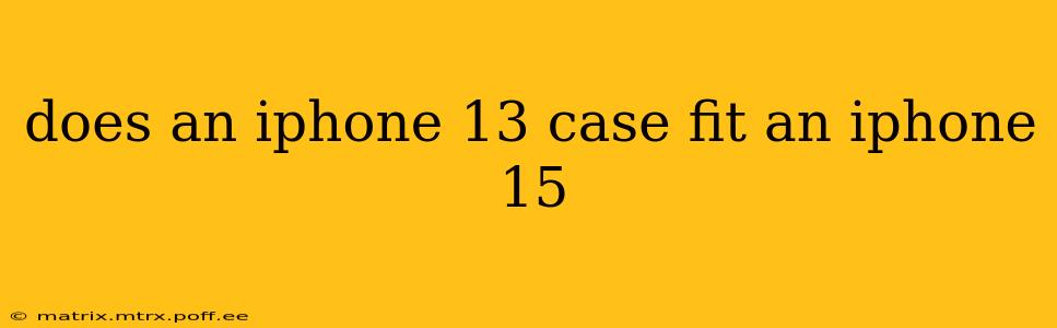 does an iphone 13 case fit an iphone 15
