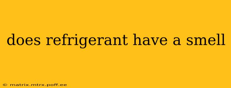 does refrigerant have a smell