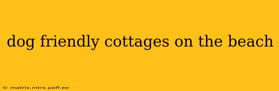 dog friendly cottages on the beach