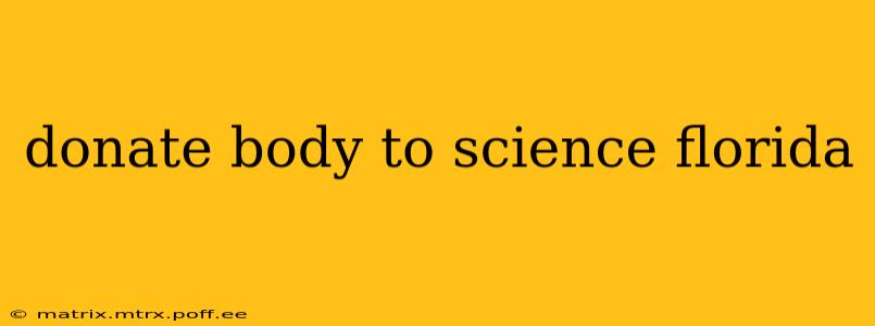 donate body to science florida
