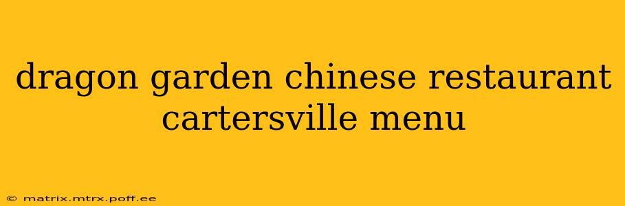 dragon garden chinese restaurant cartersville menu