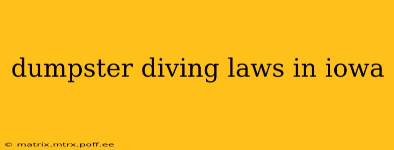dumpster diving laws in iowa