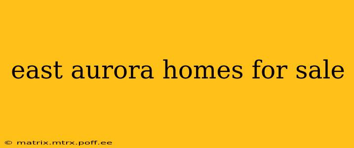 east aurora homes for sale