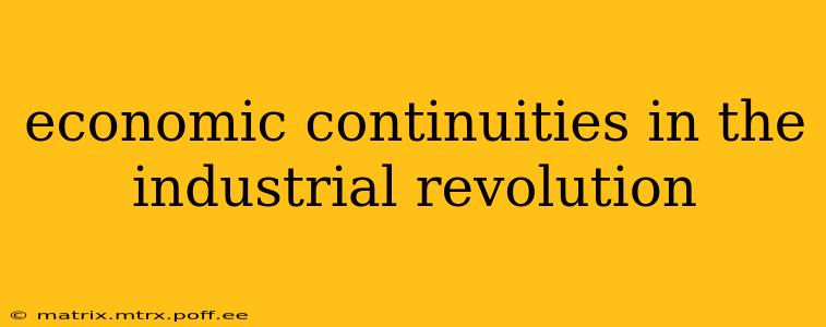economic continuities in the industrial revolution