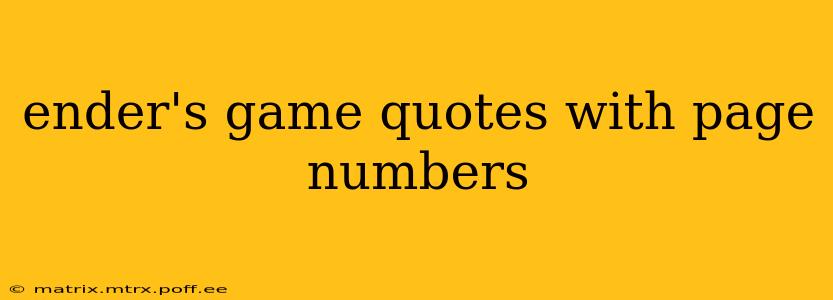 ender's game quotes with page numbers