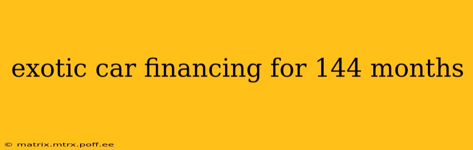 exotic car financing for 144 months