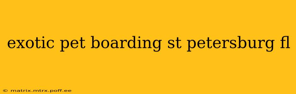 exotic pet boarding st petersburg fl