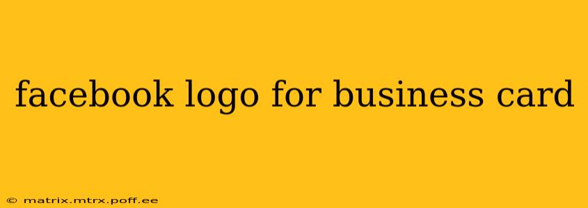 facebook logo for business card