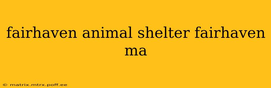 fairhaven animal shelter fairhaven ma