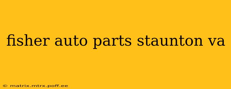 fisher auto parts staunton va