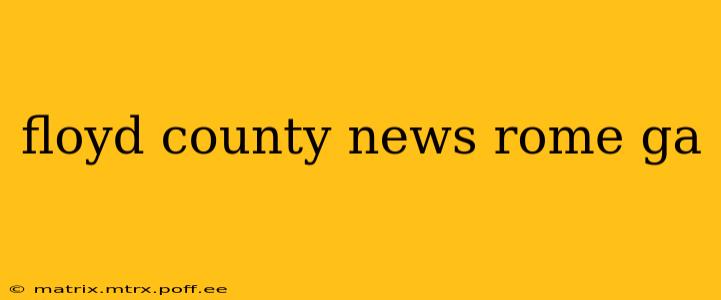 floyd county news rome ga