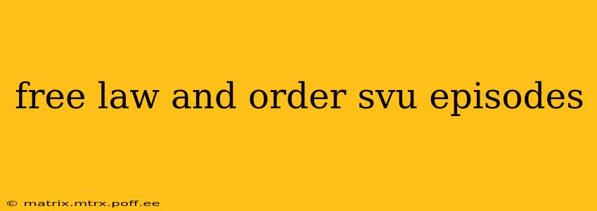 free law and order svu episodes