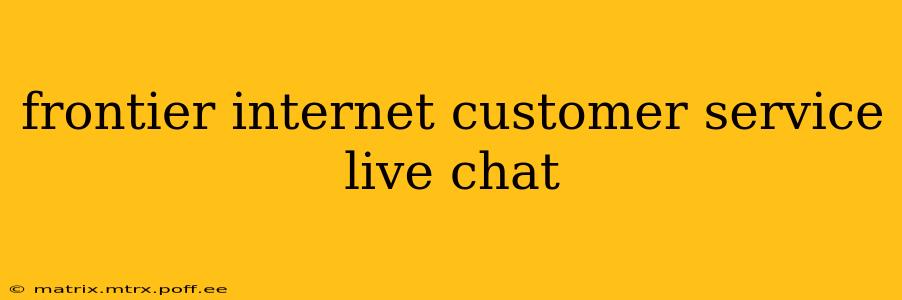 frontier internet customer service live chat