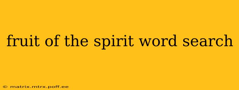 fruit of the spirit word search