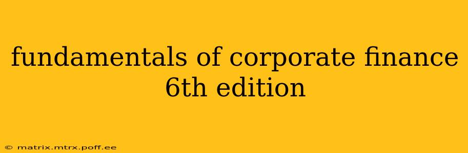 fundamentals of corporate finance 6th edition