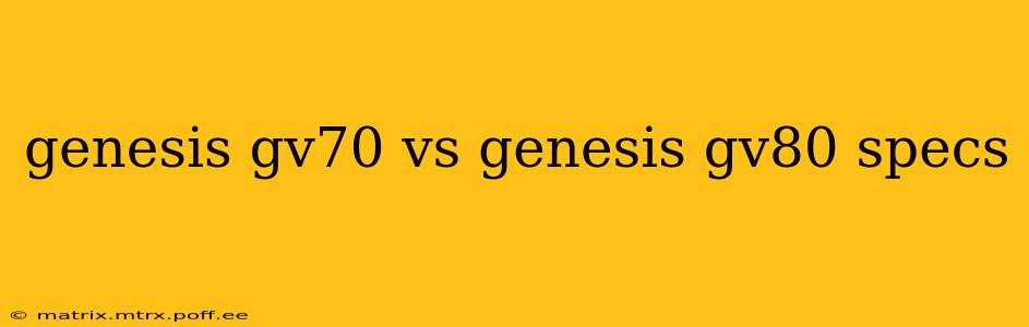 genesis gv70 vs genesis gv80 specs
