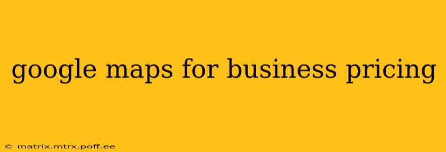 google maps for business pricing