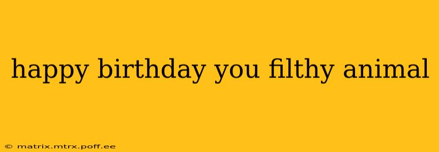 happy birthday you filthy animal