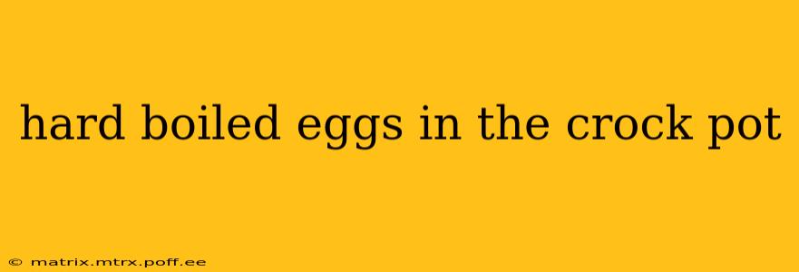 hard boiled eggs in the crock pot