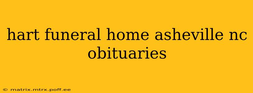 hart funeral home asheville nc obituaries