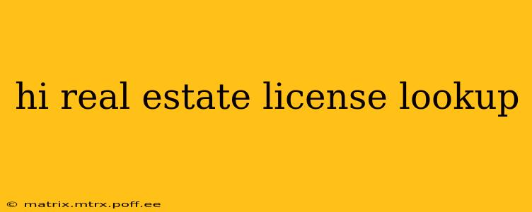 hi real estate license lookup
