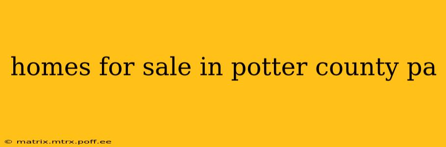 homes for sale in potter county pa