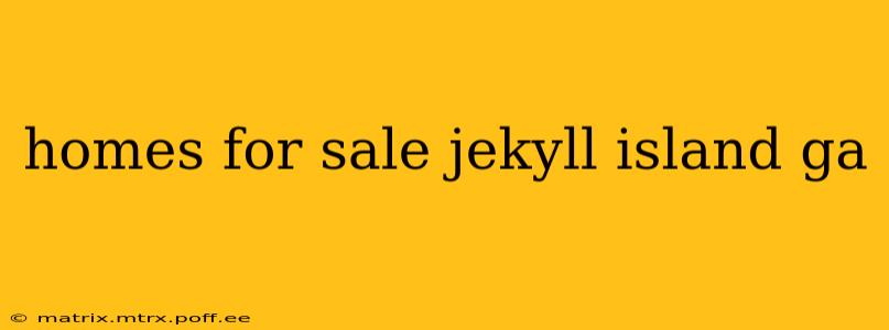 homes for sale jekyll island ga
