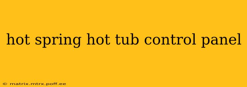 hot spring hot tub control panel