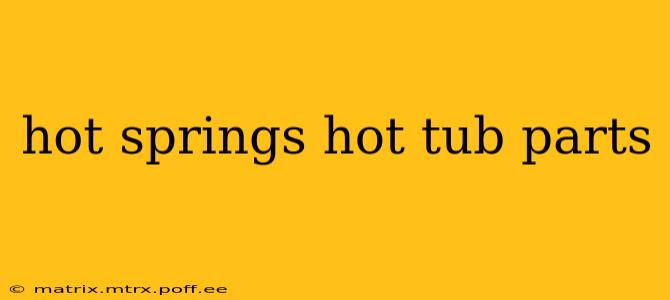 hot springs hot tub parts