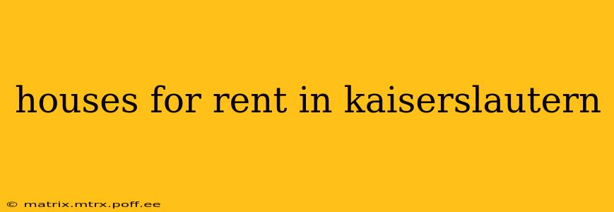 houses for rent in kaiserslautern