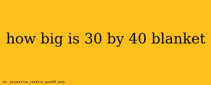 how big is 30 by 40 blanket