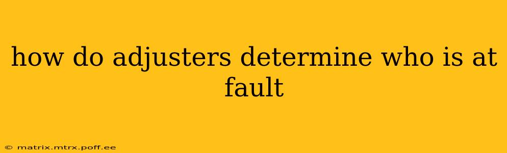 how do adjusters determine who is at fault