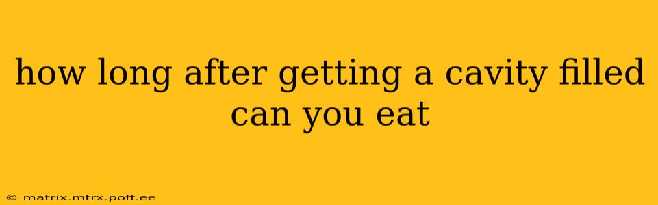 how long after getting a cavity filled can you eat