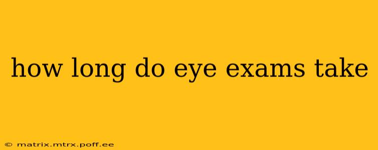 how long do eye exams take