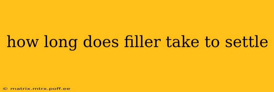 how long does filler take to settle