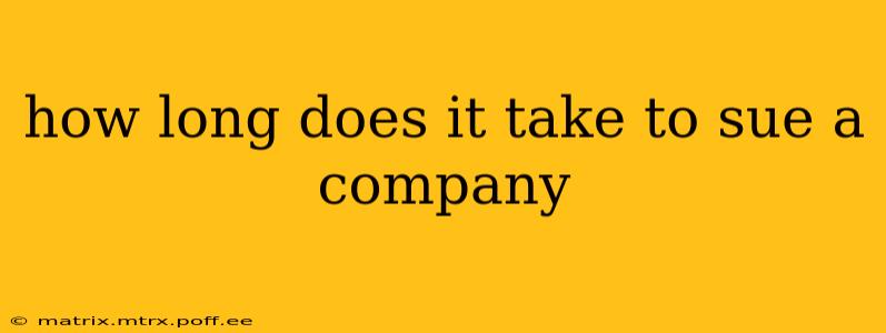 how long does it take to sue a company