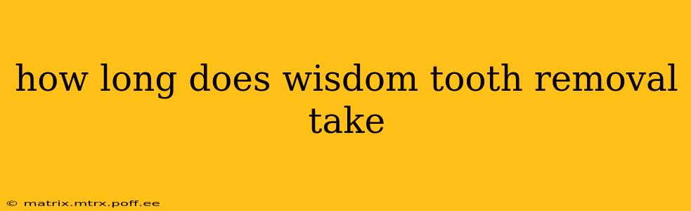 how long does wisdom tooth removal take