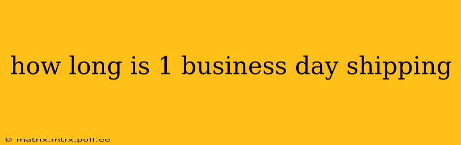 how long is 1 business day shipping