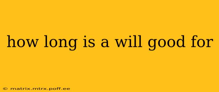 how long is a will good for