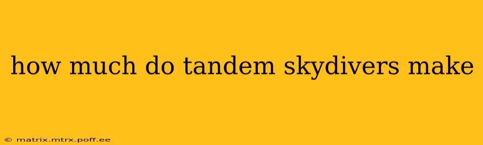 how much do tandem skydivers make