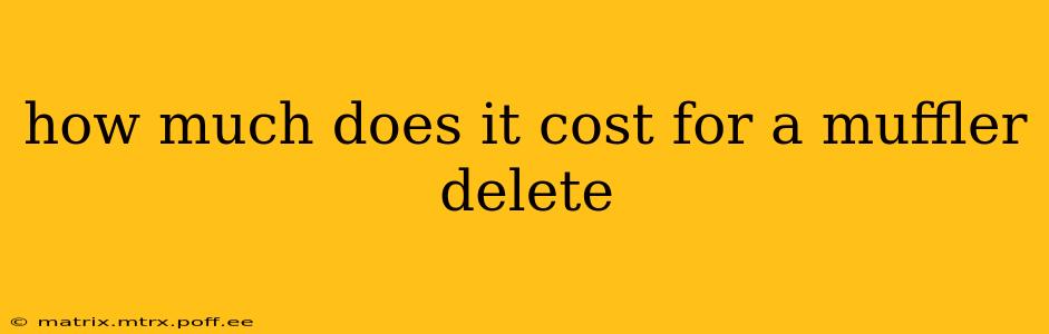 how much does it cost for a muffler delete