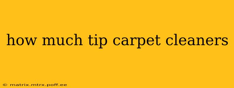 how much tip carpet cleaners