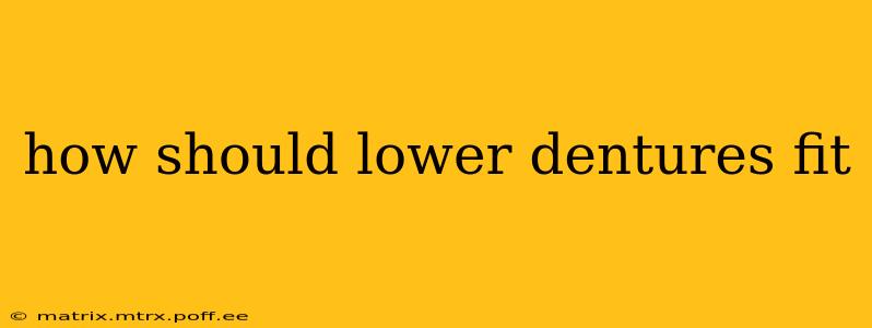 how should lower dentures fit