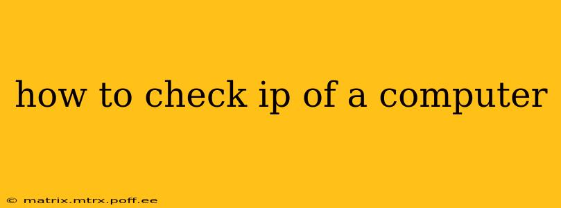 how to check ip of a computer