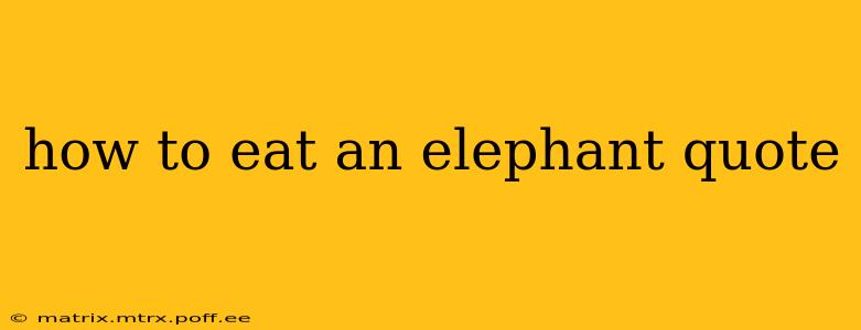 how to eat an elephant quote