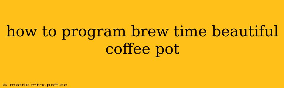 how to program brew time beautiful coffee pot