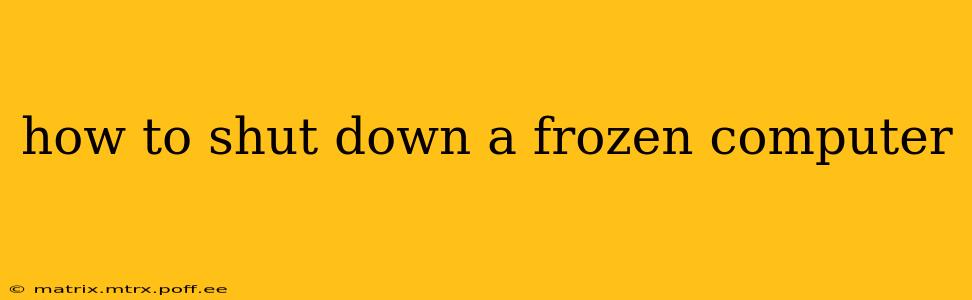 how to shut down a frozen computer