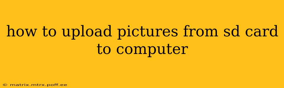 how to upload pictures from sd card to computer