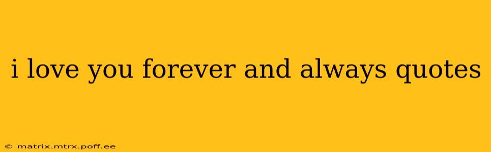 i love you forever and always quotes